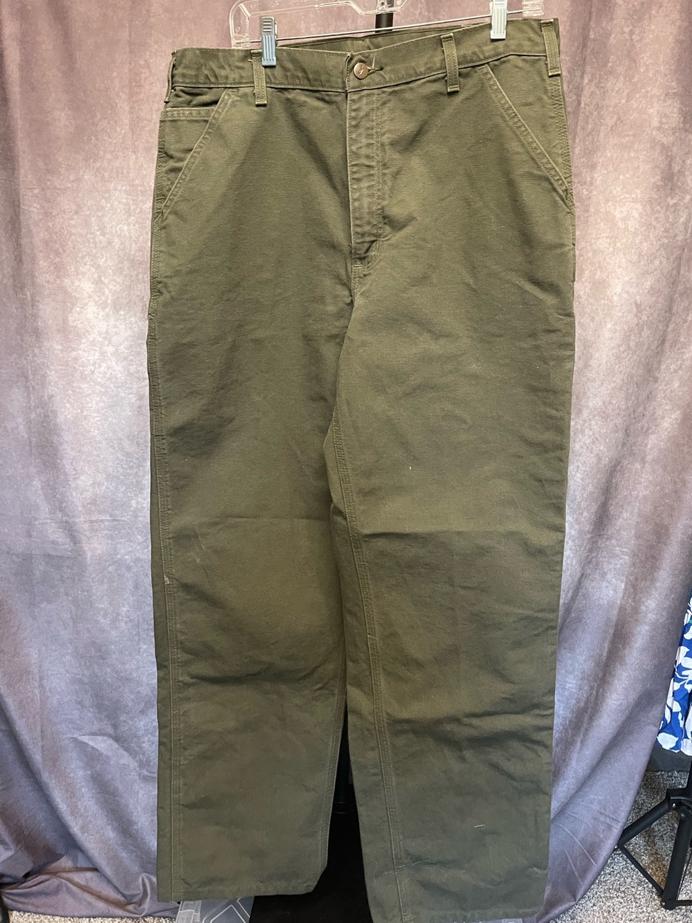 Carhartt Olive Green Straight Work Chinos 36x36